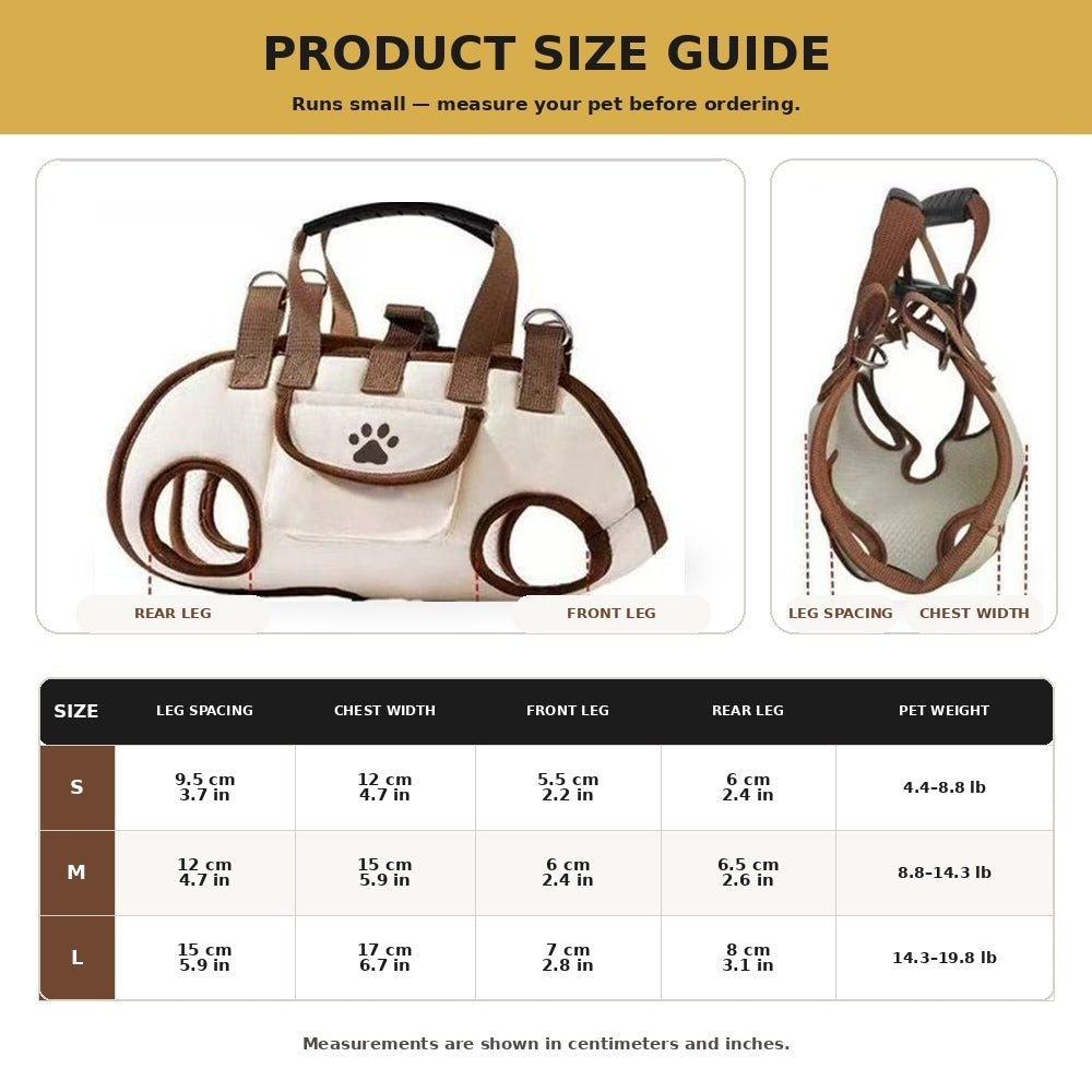 Small Dog Carrier Bag – Hands-Free Pet Carrier Purse with Shoulder Strap and Leash Function - TailTiddy
