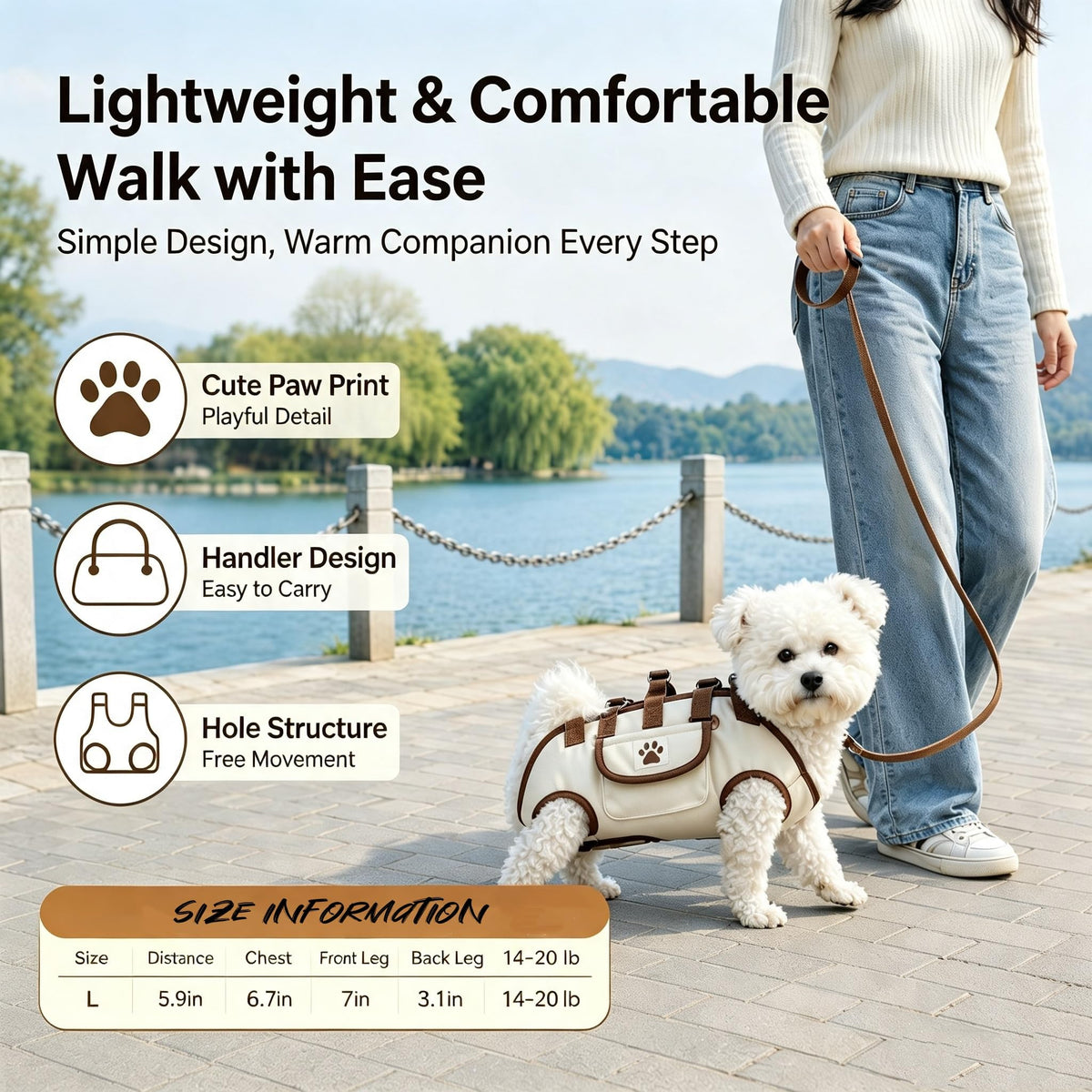 Small Dog Carrier Bag – Hands-Free Pet Carrier Purse with Shoulder Strap and Leash Function - TailTiddy