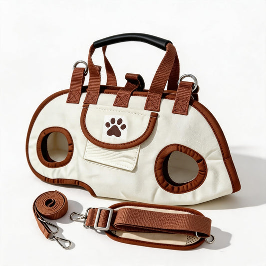 Small Dog Carrier Bag – Hands-Free Pet Carrier Purse with Shoulder Strap and Leash Function - TailTiddy