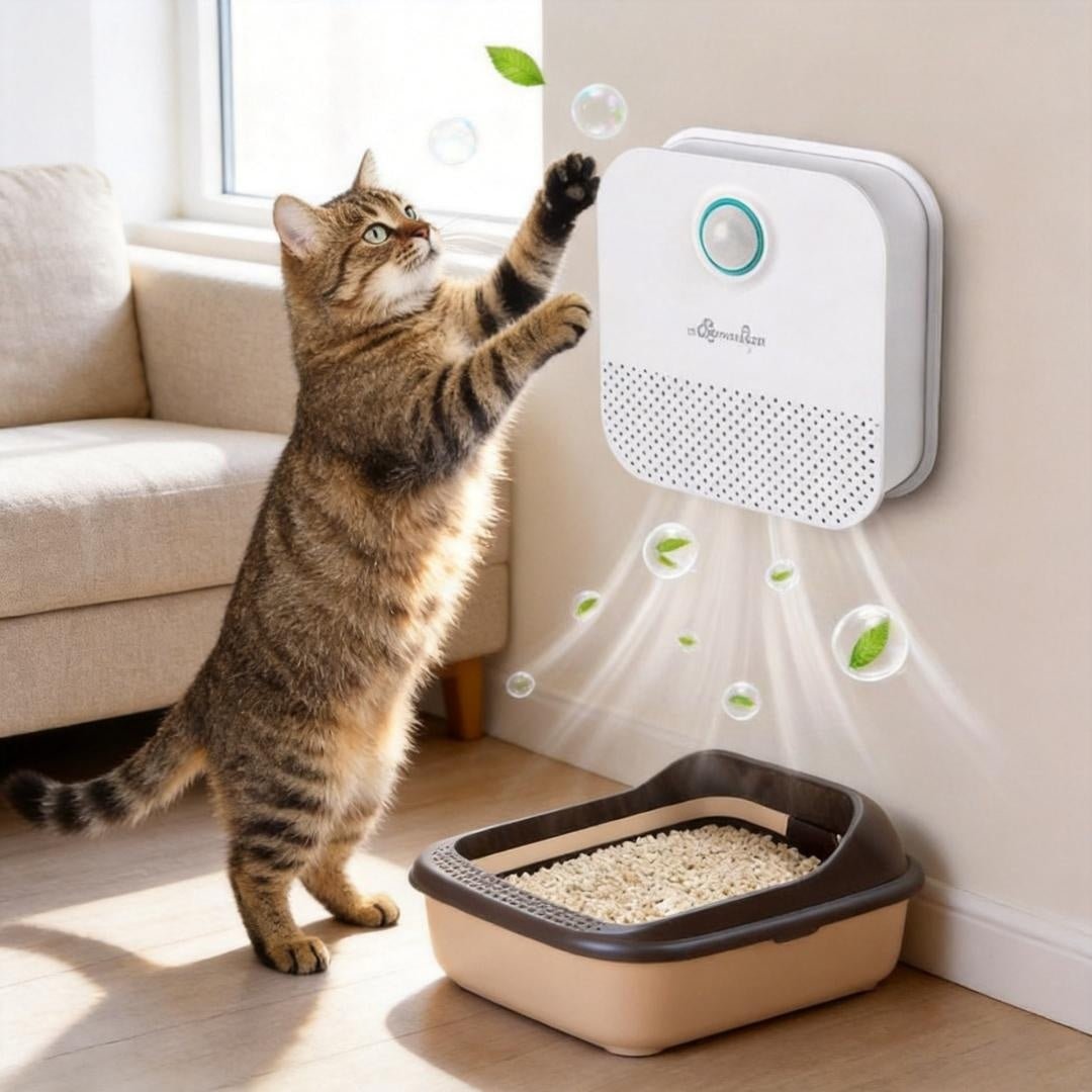 Smart Odor Eliminator for Cat Litter Box – Ozone Deodorizer & Sterilizer with Smart Sensing - TailTiddy