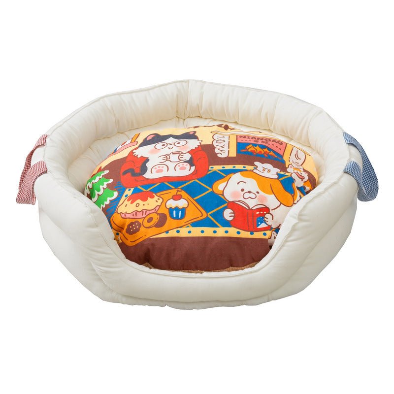 Warm Winter Pet Bed – Cozy Kennel with Cushioned Chin Pad - TailTiddy