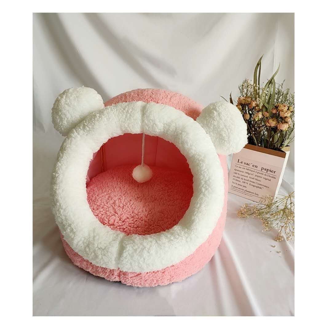 Winter pet cat house with velvet - TailTiddy