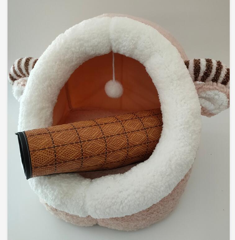 Winter pet cat house with velvet - TailTiddy