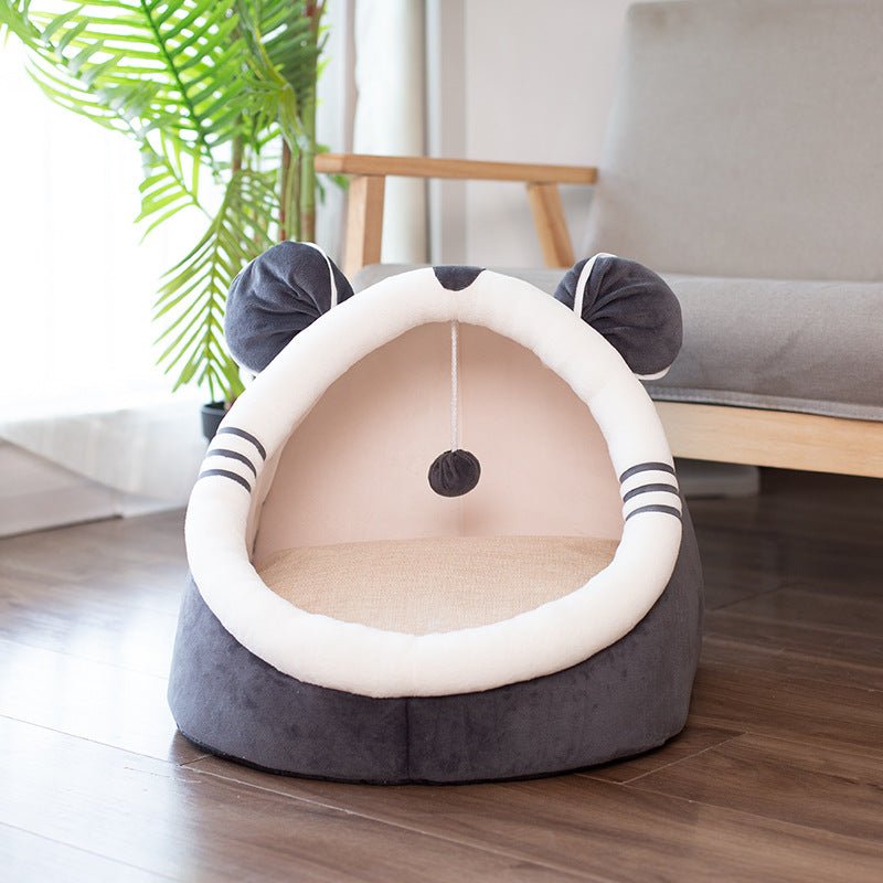 Winter pet cat house with velvet - TailTiddy