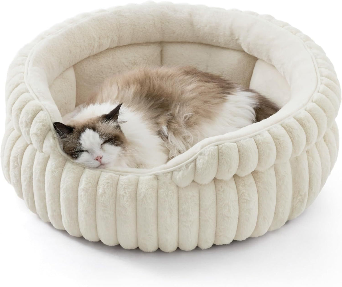 Winter Warm Cat Bed & Dog Mat – Thickened Rabbit Plush Round Pet Bed - TailTiddy