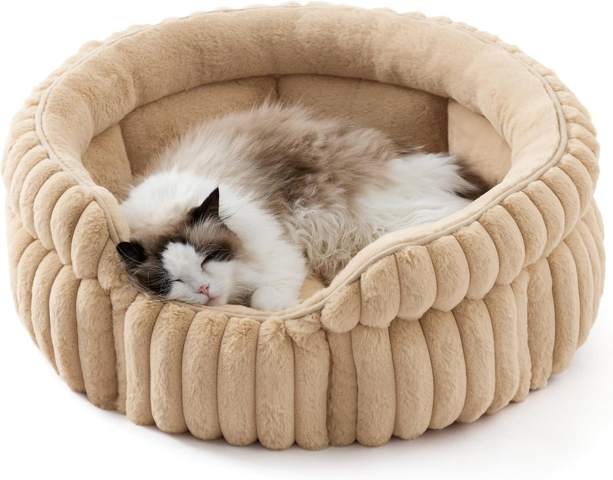 Winter Warm Cat Bed & Dog Mat – Thickened Rabbit Plush Round Pet Bed - TailTiddy