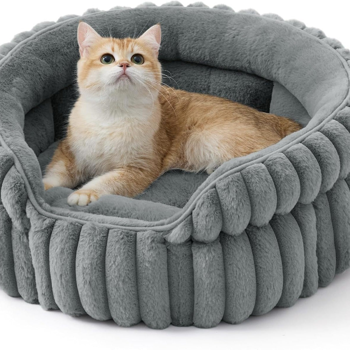 Winter Warm Cat Bed & Dog Mat – Thickened Rabbit Plush Round Pet Bed - TailTiddy