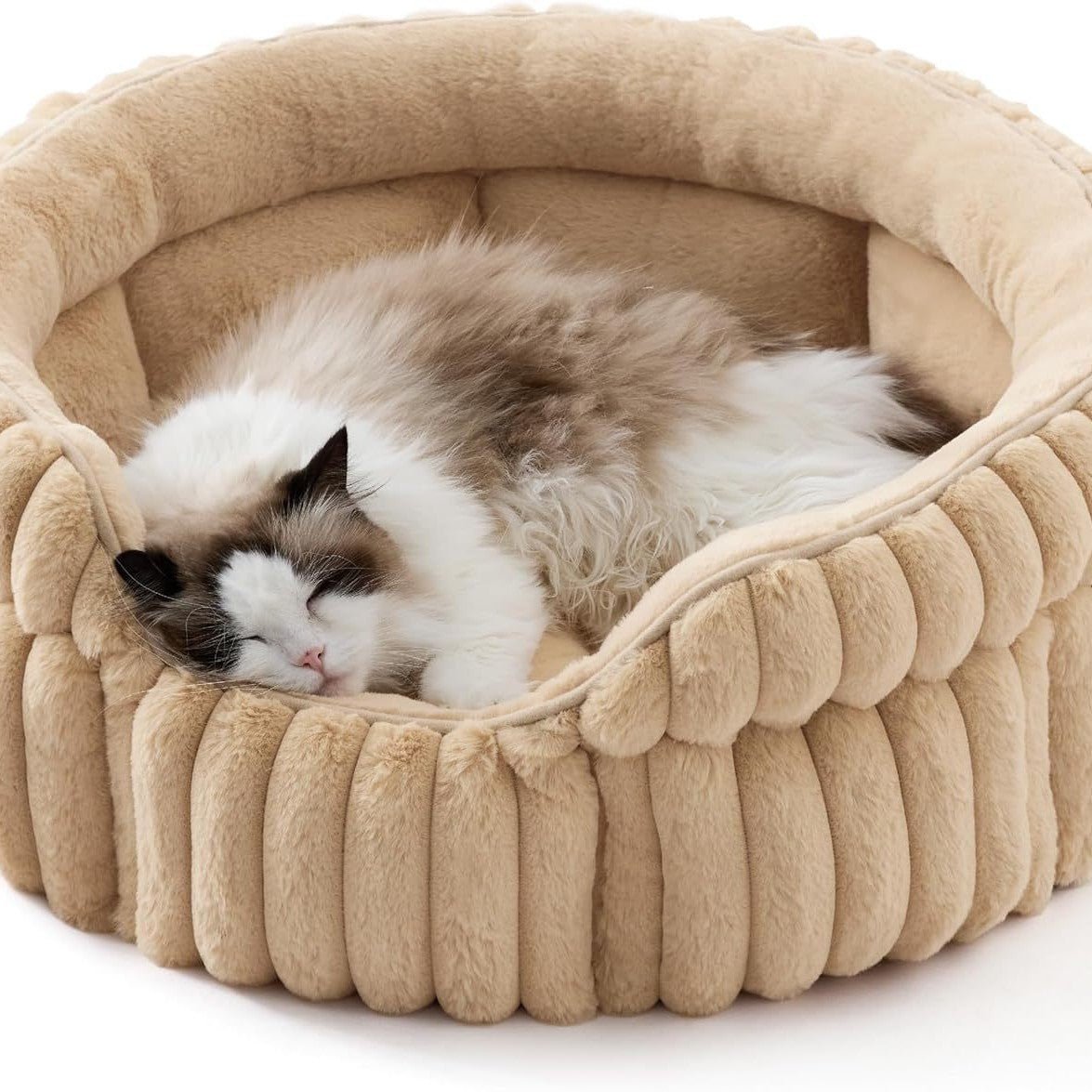 Winter Warm Cat Bed & Dog Mat – Thickened Rabbit Plush Round Pet Bed - TailTiddy