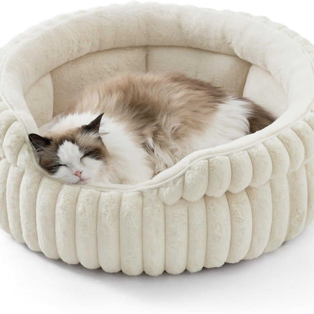 Winter Warm Cat Bed & Dog Mat – Thickened Rabbit Plush Round Pet Bed - TailTiddy