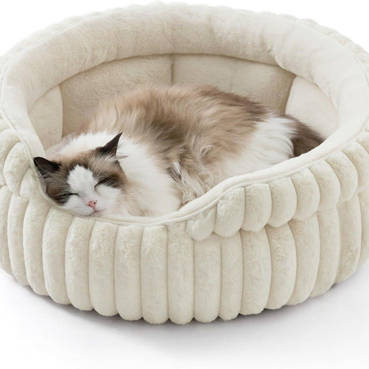 Winter Warm Cat Bed & Dog Mat – Thickened Rabbit Plush Round Pet Bed - TailTiddy