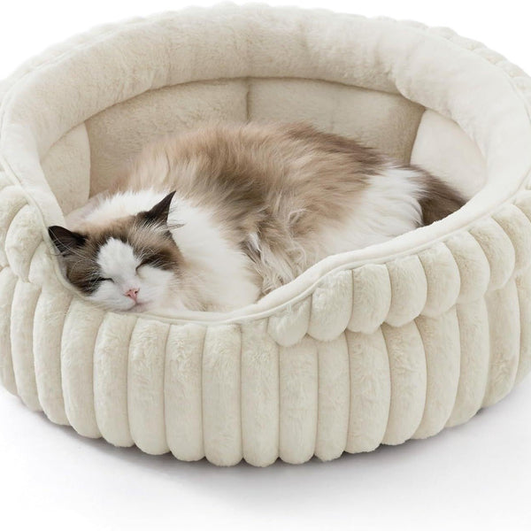 Winter Warm Cat Bed & Dog Mat – Thickened Rabbit Plush Round Pet Bed - TailTiddy
