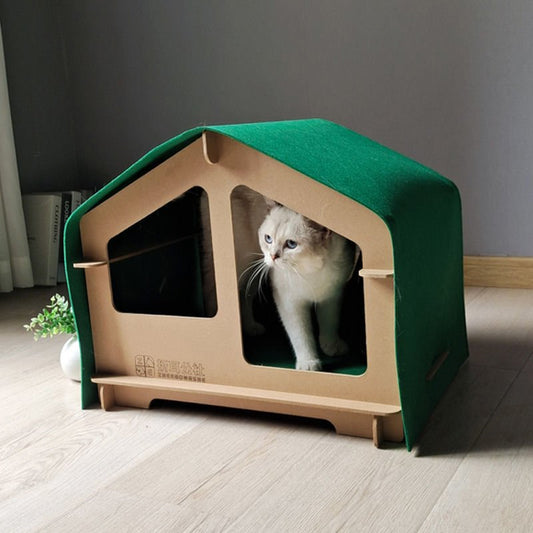 Wooden Cat House All Season Dog House - TailTiddy