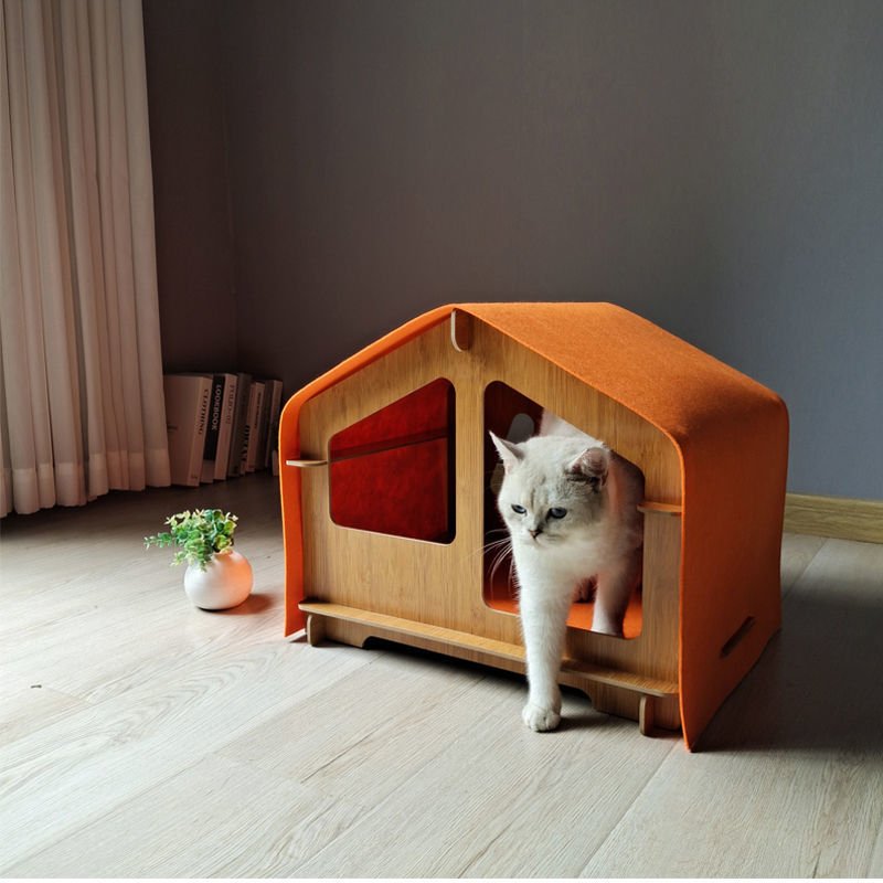 Wooden Cat House All Season Dog House - TailTiddy
